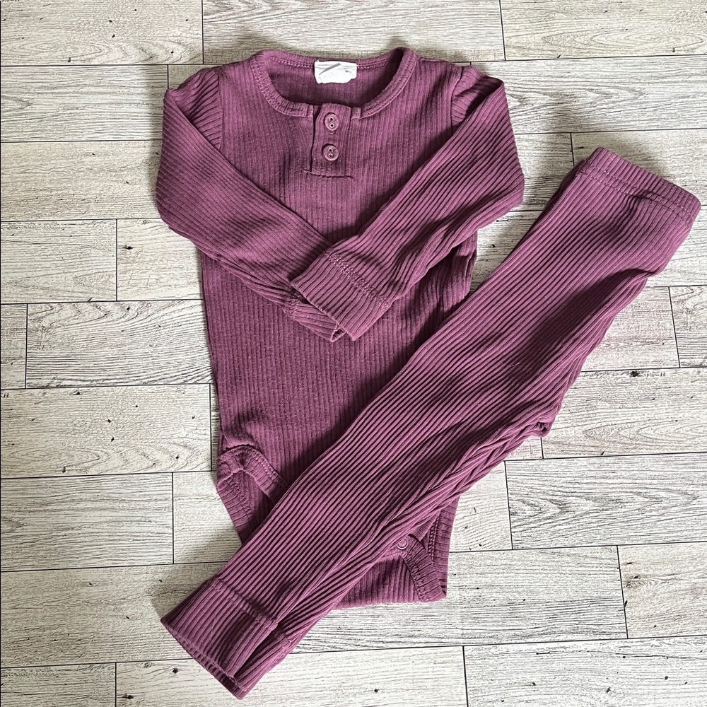 Jamie Kay Kids Ribbed Set in Elderberry Size 6-12 Months